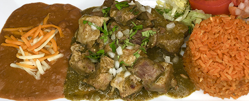 Chile Verde at Guadalajara Grill, Bar, & Table Side Salsa in Tucson Arizona.